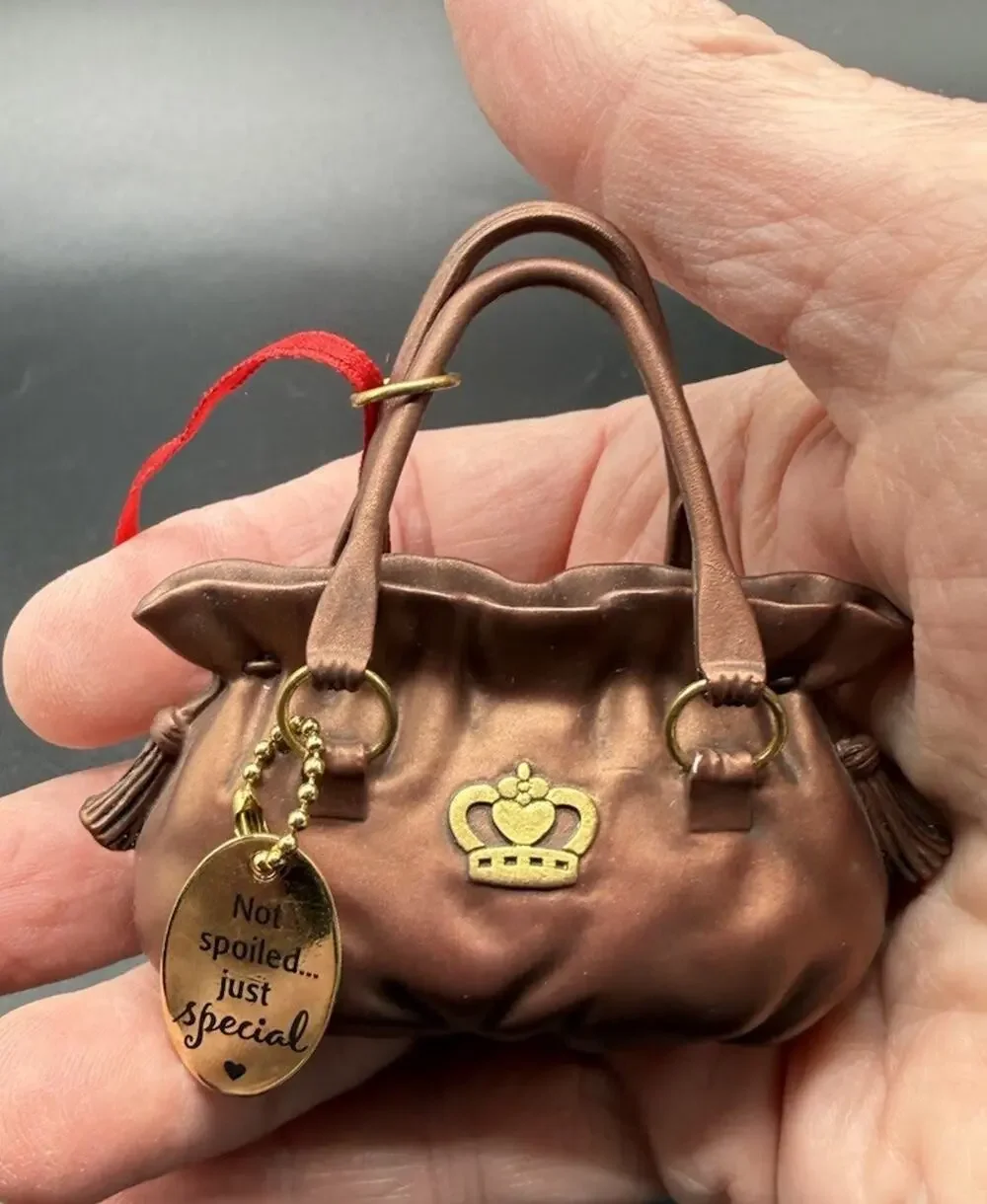 Hallmark Not Spoiled Just Special Gold Purse Christmas Ornament Heavy! Rare LO17
